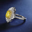 SOLID GOLD LAB-GROWN VVS FANCY VIVID YELLOW DIAMOND & DIAMOND RING (#:SY006Y-R)