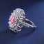 SOLID GOLD LAB-GROWN VVS FANCY VIVID PINK DIAMOND & DIAMOND RING (#:SY027P-R)