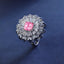 SOLID GOLD LAB-GROWN VVS FANCY VIVID PINK DIAMOND & DIAMOND RING (#:SY027P-R)