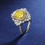 SOLID GOLD LAB-GROWN VVS FANCY VIVID YELLOW DIAMOND & DIAMOND RING (#:SY006Y-R)