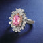 SOLID GOLD LAB-GROWN VVS FANCY VIVID PINK DIAMOND & DIAMOND RING (#:SY007P-R)