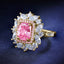 SOLID GOLD LAB-GROWN VVS FANCY VIVID PINK DIAMOND & DIAMOND RING (#:SY004P-R)