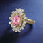 SOLID GOLD LAB-GROWN VVS FANCY VIVID PINK DIAMOND & DIAMOND RING (#:SY007P-R)