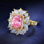 SOLID GOLD LAB-GROWN VVS FANCY VIVID PINK DIAMOND & DIAMOND RING (#:SY004P-R)
