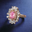 SOLID GOLD LAB-GROWN VVS FANCY VIVID PINK DIAMOND & DIAMOND RING (#:SY007P-R)