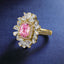 SOLID GOLD LAB-GROWN VVS FANCY VIVID PINK DIAMOND & DIAMOND RING (#:SY007P-R)