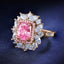 SOLID GOLD LAB-GROWN VVS FANCY VIVID PINK DIAMOND & DIAMOND RING (#:SY004P-R)