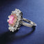 SOLID GOLD LAB-GROWN VVS FANCY VIVID PINK DIAMOND & DIAMOND RING (#:SY007P-R)