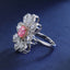 SOLID GOLD LAB-GROWN VVS FANCY VIVID PINK DIAMD & DIAMOND RING (#:SY032P-R)
