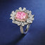 SOLID GOLD LAB-GROWN VVS FANCY VIVID PINK DIAMOND & DIAMOND RING (#:SY007P-R)