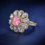 SOLID GOLD LAB-GROWN VVS FANCY VIVID PINK DIAMOND & DIAMOND RING (#:SY001P-R)