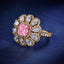 SOLID GOLD LAB-GROWN VVS FANCY VIVID PINK DIAMOND & DIAMOND RING (#:SY001P-R)