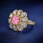 SOLID GOLD LAB-GROWN VVS FANCY VIVID PINK DIAMOND & DIAMOND RING (#:SY001P-R)