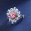 SOLID GOLD LAB-GROWN VVS FANCY VIVID PINK DIAMD & DIAMOND RING (#:SY029P-R)