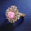 SOLID GOLD LAB-GROWN VVS FANCY VIVID PINK DIAMOND & DIAMOND RING (#:SY008P-R)