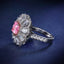 SOLID GOLD LAB-GROWN VVS FANCY VIVID PINK DIAMOND & DIAMOND RING (#:SY001P-R)