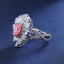 SOLID GOLD LAB-GROWN VVS FANCY VIVID PINK DIAMD & DIAMOND RING (#:SY029P-R)
