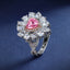 SOLID GOLD LAB-GROWN VVS FANCY VIVID PINK DIAMD & DIAMOND RING (#:SY029P-R)