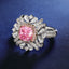 SOLID GOLD LAB-GROWN VVS FANCY VIVID PINK DIAMOND & DIAMOND RING (#:SY009P-R)