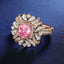 SOLID GOLD LAB-GROWN VVS FANCY VIVID PINK DIAMOND & DIAMOND RING (#:SY009P-R)