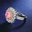 SOLID GOLD LAB-GROWN VVS FANCY VIVID PINK DIAMOND & DIAMOND RING (#:SY009P-R)