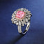 SOLID GOLD LAB-GROWN VVS FANCY VIVID PINK DIAMOND & DIAMOND RING (#:SY009P-R)