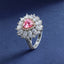 SOLID GOLD LAB-GROWN VVS FANCY VIVID PINK DIAMD & DIAMOND RING (#:SY031P-R)