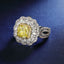 SOLID GOLD LAB-GROWN VVS FANCY VIVID YELLOW DIAMOND & DIAMOND RING (#:SY010Y-R)