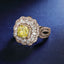 SOLID GOLD LAB-GROWN VVS FANCY VIVID YELLOW DIAMOND & DIAMOND RING (#:SY010Y-R)