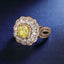 SOLID GOLD LAB-GROWN VVS FANCY VIVID YELLOW DIAMOND & DIAMOND RING (#:SY010Y-R)