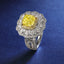 SOLID GOLD LAB-GROWN VVS FANCY VIVID YELLOW DIAMOND & DIAMOND RING (#:SY010Y-R)