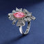 SOLID GOLD LAB-GROWN VVS FANCY VIVID PINK DIAMOND & DIAMOND RING (#:SY030P-R)