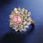 SOLID GOLD LAB-GROWN VVS FANCY VIVID PINK DIAMOND & DIAMOND RING (#:SY011P-R)