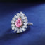 SOLID GOLD LAB-GROWN VVS FANCY VIVID PINK DIAMD & DIAMOND RING (#:SY033P-R)