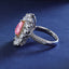 SOLID GOLD LAB-GROWN VVS FANCY VIVID PINK DIAMD & DIAMOND RING (#:SY033P-R)