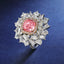 SOLID GOLD LAB-GROWN VVS FANCY VIVID PINK DIAMOND & DIAMOND RING (#:SY011P-R)