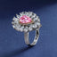 SOLID GOLD LAB-GROWN VVS FANCY VIVID PINK DIAMD & DIAMOND RING (#:SY033P-R)