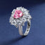 SOLID GOLD LAB-GROWN VVS FANCY VIVID PINK DIAMOND & DIAMOND RING (#:SY017P-R)