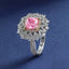 SOLID GOLD LAB-GROWN VVS FANCY VIVID PINK DIAMOND & DIAMOND RING (#:SY028P-R)