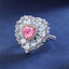 SOLID GOLD LAB-GROWN VVS FANCY VIVID PINK DIAMD & DIAMOND RING (#:SY037P-R)