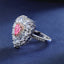 SOLID GOLD LAB-GROWN VVS FANCY VIVID PINK DIAMD & DIAMOND RING (#:SY037P-R)