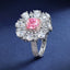 SOLID GOLD LAB-GROWN VVS FANCY VIVID PINK DIAMOND & DIAMOND RING (#:SY023P-R)