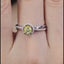 SOLID GOLD 0.43 CTW F-G VVS ROUND CUT LAB-GROWN YELLOW DIAMOND&DIAMOND RING(#:YDR004)