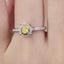 SOLID GOLD 0.50 CTW F-G VVS PEAR CUT LAB-GROWN YELLOW DIAMOND&DIAMOND RING(#YDR005)