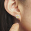 GENUINE YELLOW DIAMOND & DIAMOND EARRINGS (#:P1095)