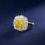 SOLID GOLD LAB-GROWN VVS FANCY VIVID YELLOW DIAMOND & DIAMOND RING (#:SY018Y-R)