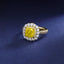 SOLID GOLD LAB-GROWN VVS FANCY VIVID YELLOW DIAMOND & DIAMOND RING (#:SY026Y-R)
