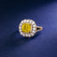 SOLID GOLD LAB-GROWN VVS FANCY VIVID YELLOW DIAMOND & DIAMOND RING (#:SY035Y-R)