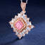 SOLID GOLD LAB-GROWN VVS FANCY VIVID PINK DIAMD & DIAMOND PENDANT (#:SY002P-P)