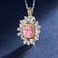 SOLID GOLD LAB-GROWN VVS FANCY VIVID PINK DIAMD & DIAMOND PENDANT (#:SY007P-P)